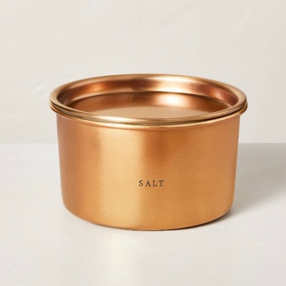 Hearth & Hand Accents 2oz Salt Lidded Metal Multiwick Candle Brass